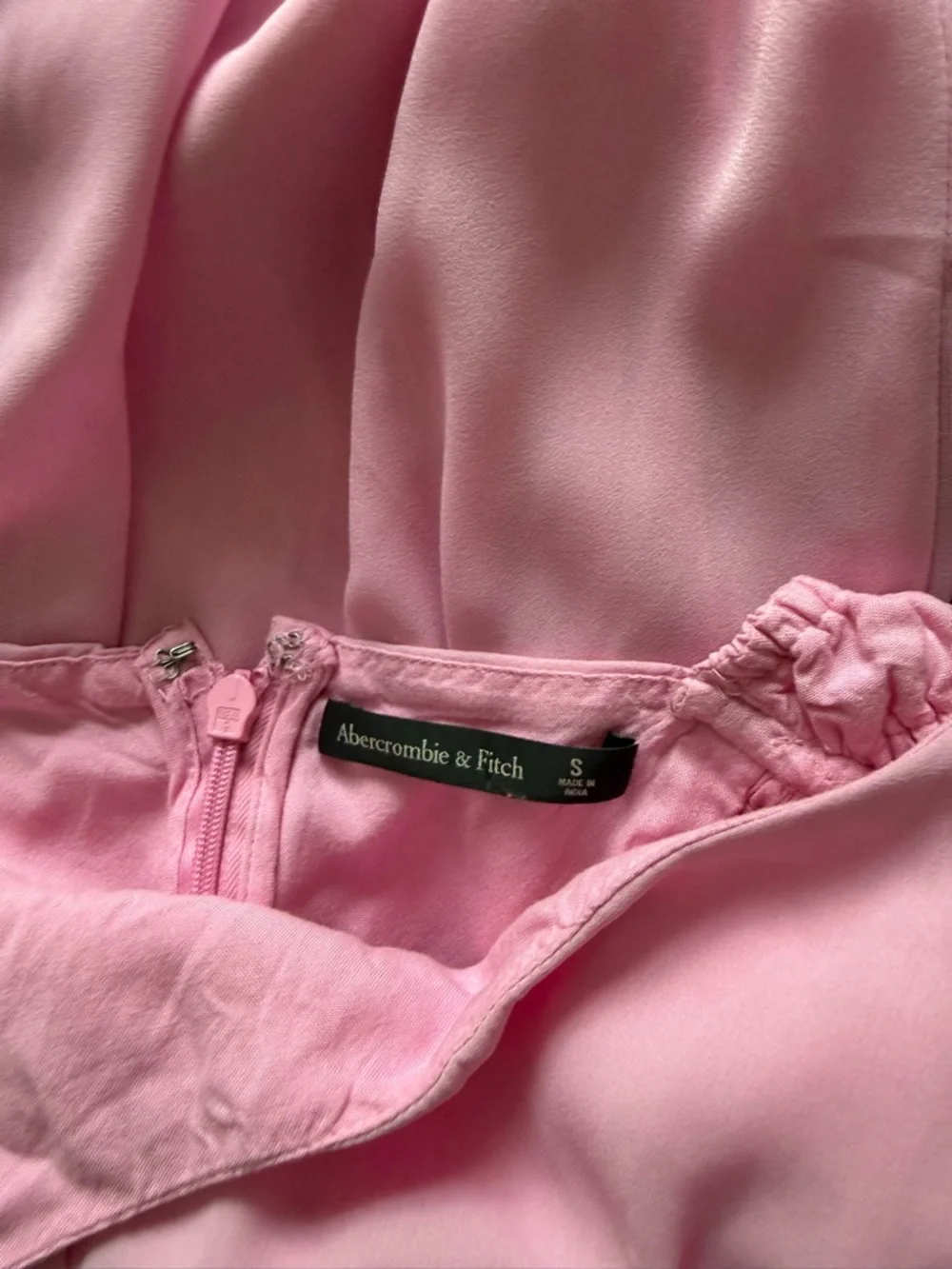 Abercrombie & Fitch Pink Ruffled Strap Dress